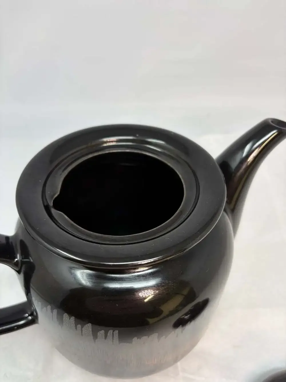 Vintage Arabia Finland Aurora Borealis Black Ceramic Teapot by Inkeri Leivo